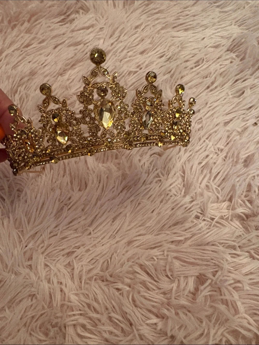 Rose Gold Crystal Princess Tiara